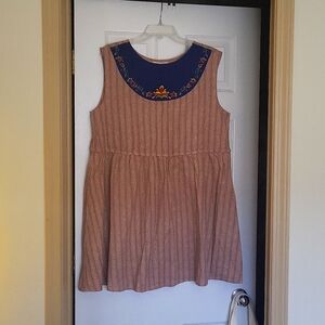 Brand New Mini Dress, Tan an Blue, Size XL, Brand: Mata Traders, $25